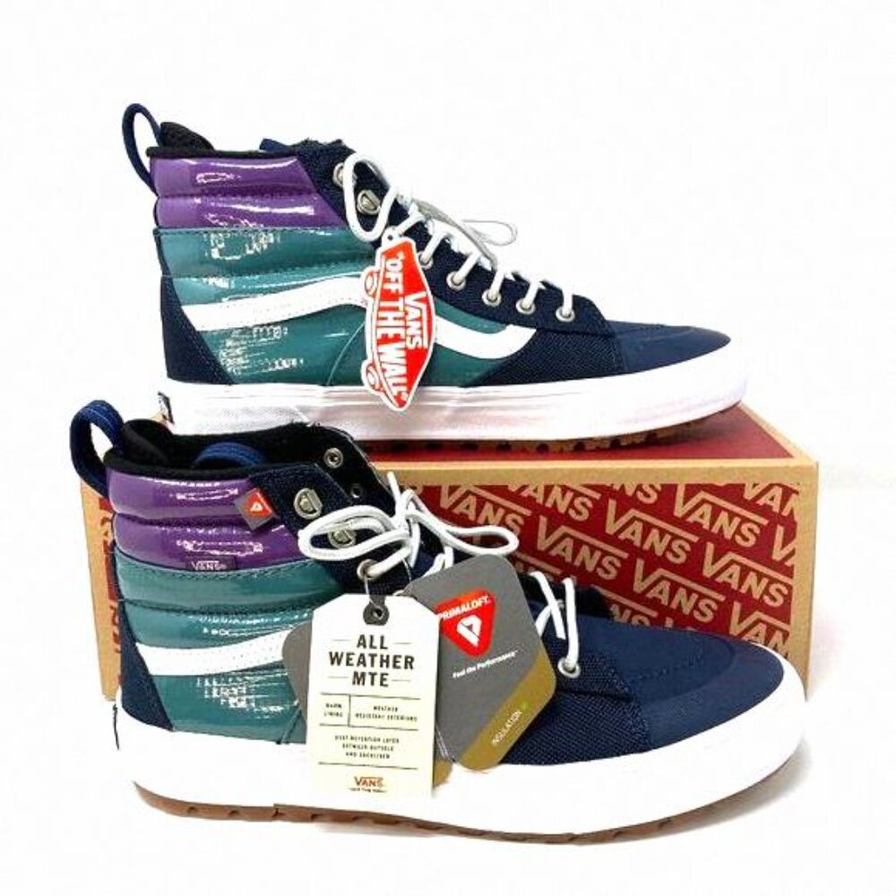 💖MEGA SALE💖VANS Sk8-Hi MTE 2.0 Womens Blue VN0A4P3I2US Leather Payent Winter - Picture 3 of 8